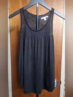 American Eagle Outfitters Black Zip Racerback Flowy Tank